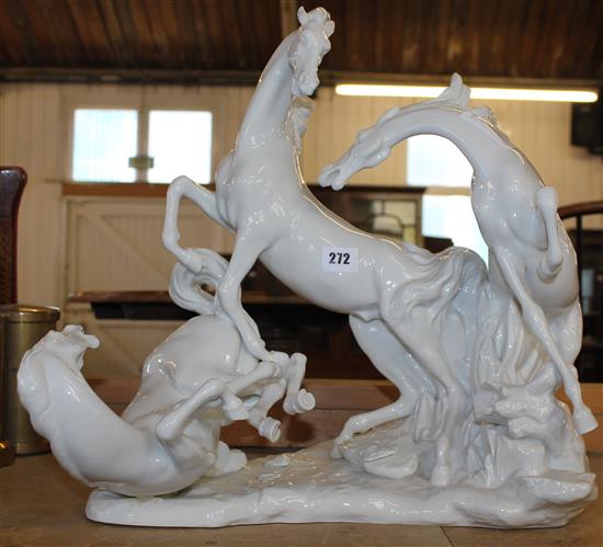 Large Lladro figural horse group